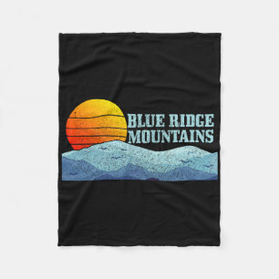 Blue Ridge Mountains Vintage Hiking Camping Gift Fleece Blanket