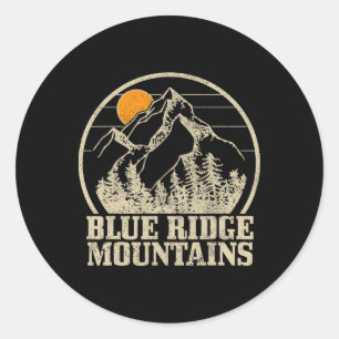 Blue Ridge Mountains Vintage Mountains Usa America Classic Round Sticker