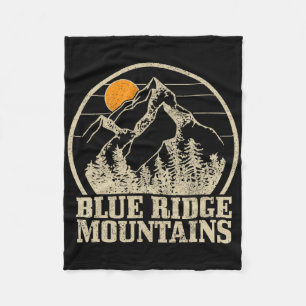 Blue Ridge Mountains Vintage Mountains Usa America Fleece Blanket