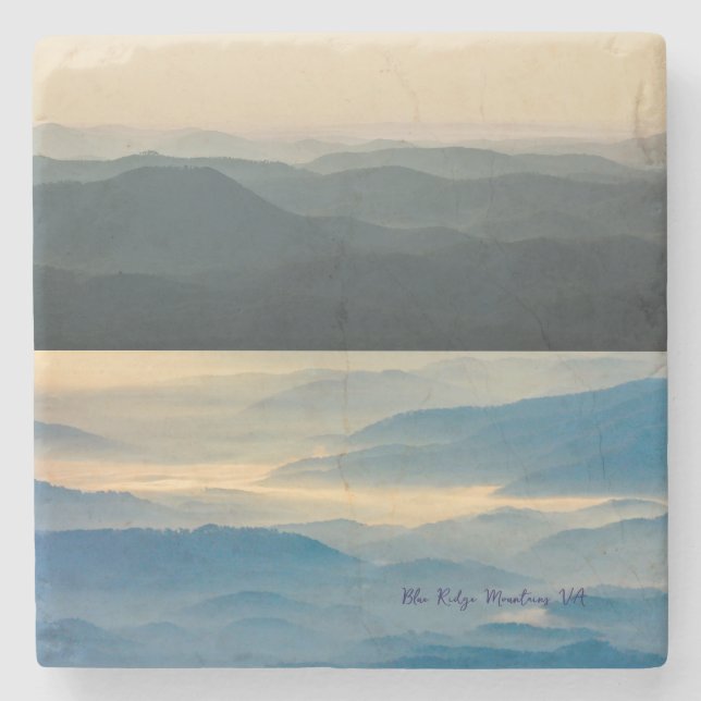 Blue Ridge Mountains Virginia Stone Coaster (Front)