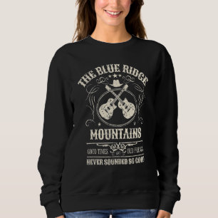 Blue Ridge Mountains With Guitars Vintage Distress Sweatshirt