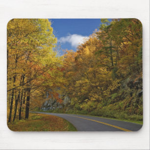 Blue Ridge Parkway curving through autumn colours Mouse Pad