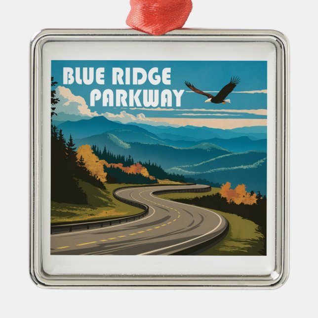 Blue Ridge Parkway Eagle Metal Ornament (Front)