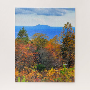 Blue Ridge Parkway Fall Overlook of Pilot Mountain Jigsaw Puzzle