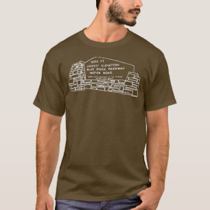 blue ridge parkway highest elevation drawing white T-Shirt