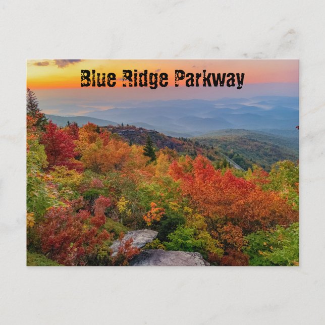 Blue Ridge Parkway in autumn Postcard (Front)
