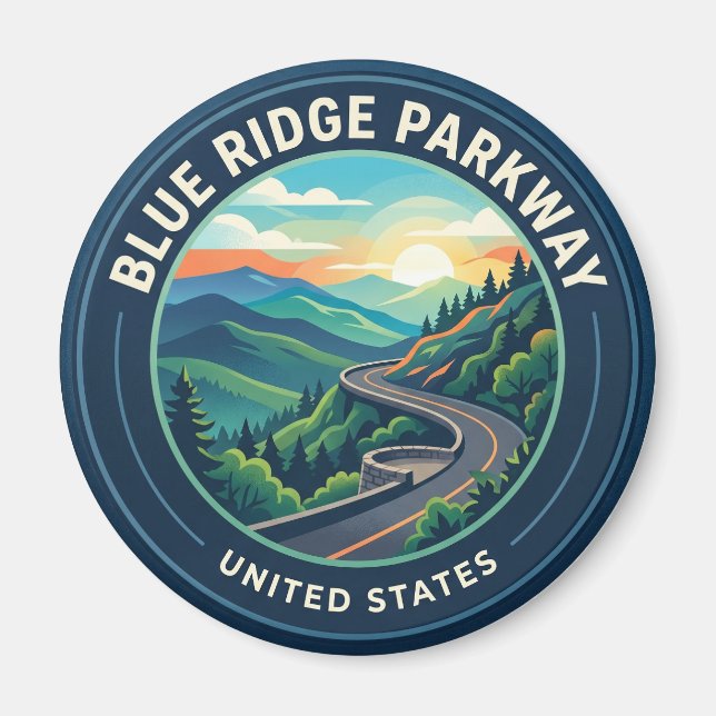 Blue Ridge Parkway North Carolina, Virginia Magnet (Front)