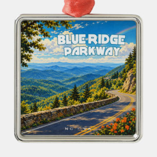 Blue Ridge Parkway Rainbow Metal Ornament