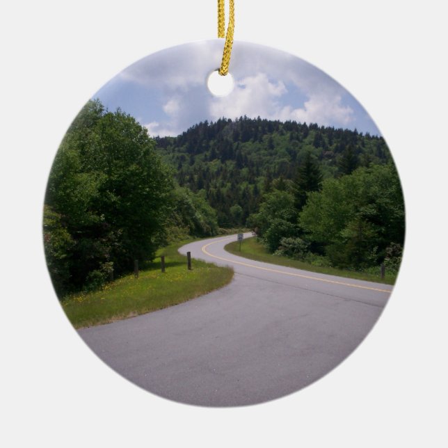Blue Ridge Parkway Scenic Route Ceramic Tree Decoration (Front)