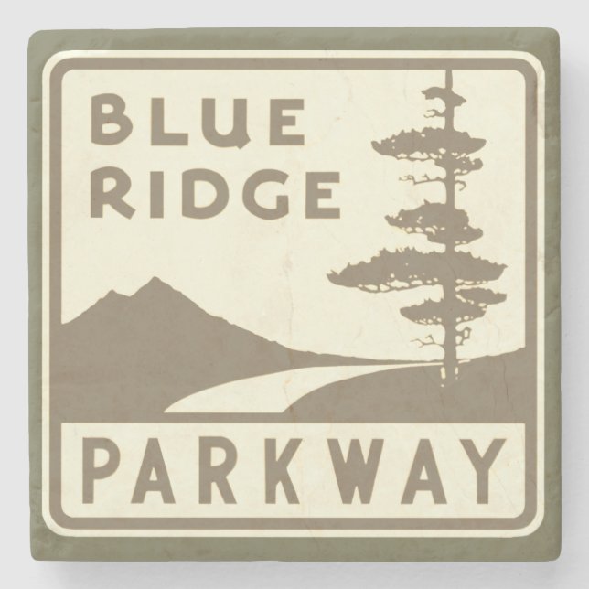 Blue Ridge Parkway shield Stone Coaster (Front)