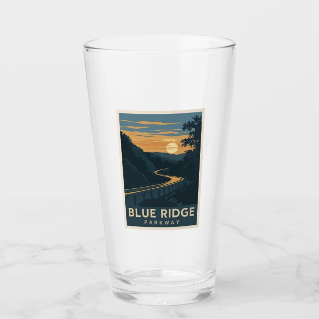 Blue Ridge Parkway Sunset Glass (Front)