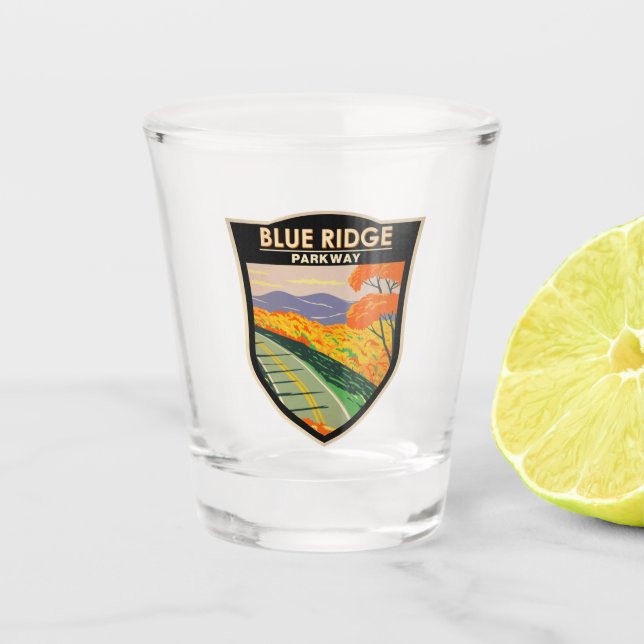 Blue Ridge Parkway Vintage  Shot Glass (Front)