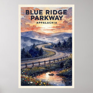 Blue Ridge Parkway Vintage Travel Poster