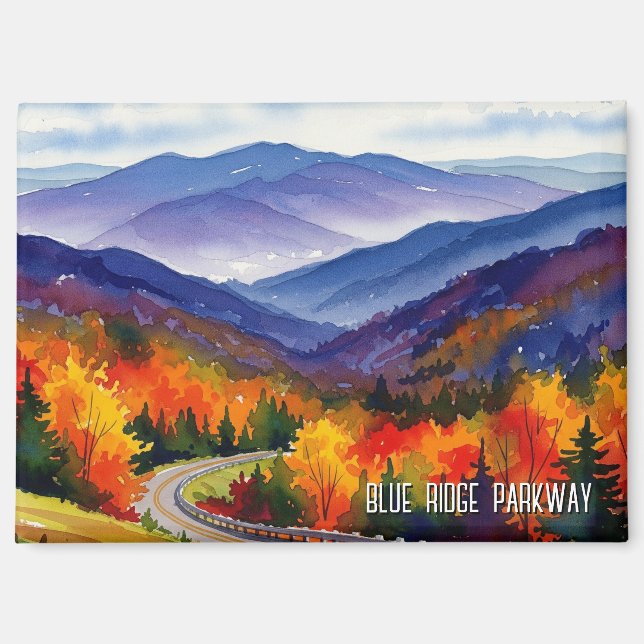 Blue Ridge Parkway Watercolor Magnet (Front)