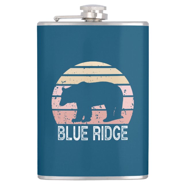 Blue Ridge Retro Bear Hip Flask (Front)