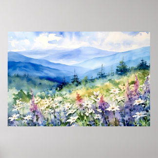 Blue Ridge Scenic Landscape Art Poster