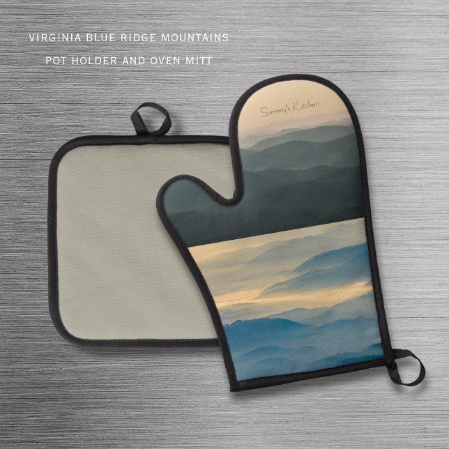 Blue Ridge Sunrise & Sunset Appalachian Virginia Oven Mitt & Pot Holder Set (Creator Uploaded)