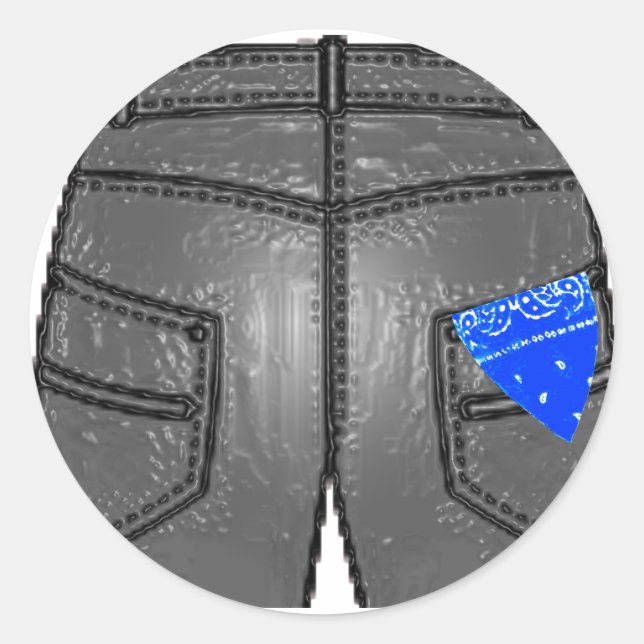 Blue Right Hanky Classic Round Sticker (Front)