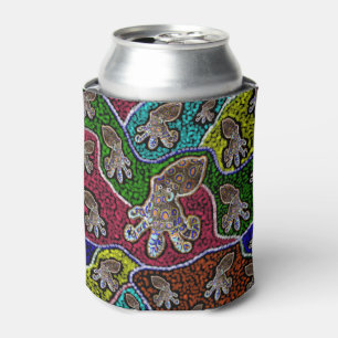 Blue Ring Octopus Dot Art Can Stubby Holder