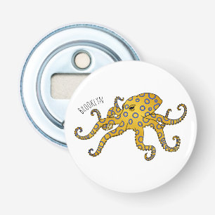 Blue-ringed octopus cartoon illustration bottle opener