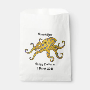 Blue-ringed octopus cartoon illustration favour bag