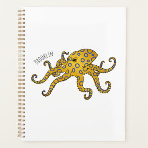 Blue-ringed octopus cartoon illustration planner