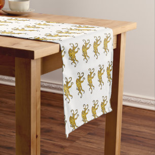 Blue-ringed octopus cartoon illustration short table runner