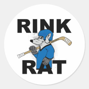 Blue Rink Rat Hockey Classic Round Sticker