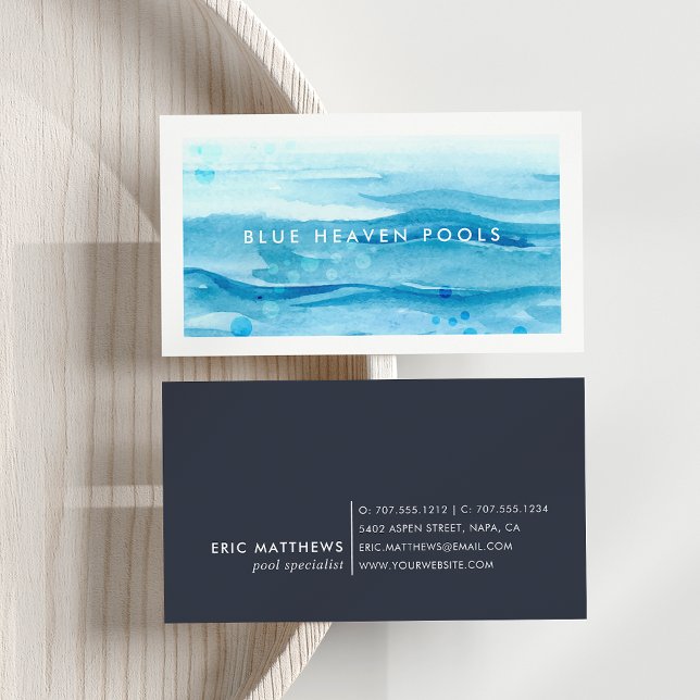 Blue Ripple | Pool Care or Swim Business Card (Creator Uploaded)