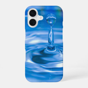 blue rippled water with droplet iPhone 16 case