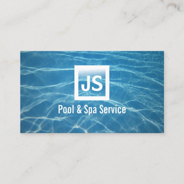 Blue Ripples Pool & Spa Swimming Business Card (Front)