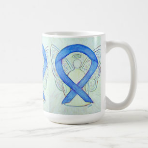 Blue River Awareness Ribbon Angel Art Mug