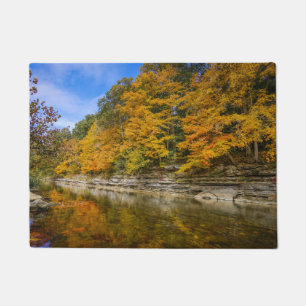 Blue river in the fall doormat