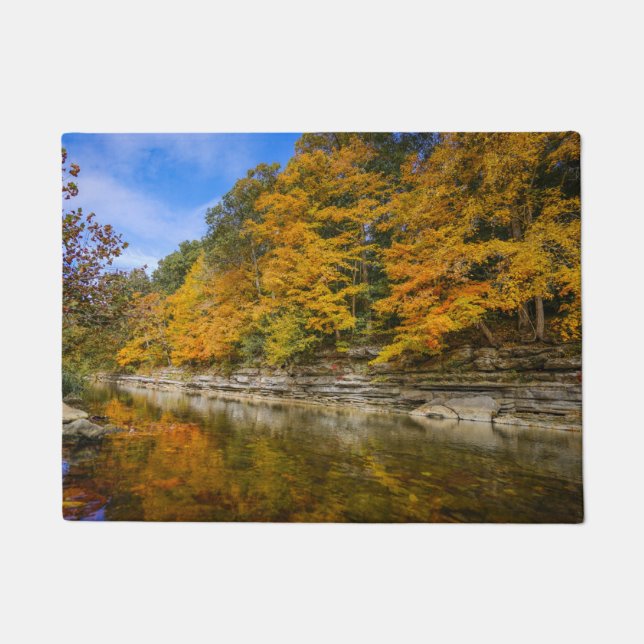 Blue river in the fall doormat (Front)