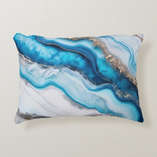 Blue River Marble Decorative Cushion (Front)