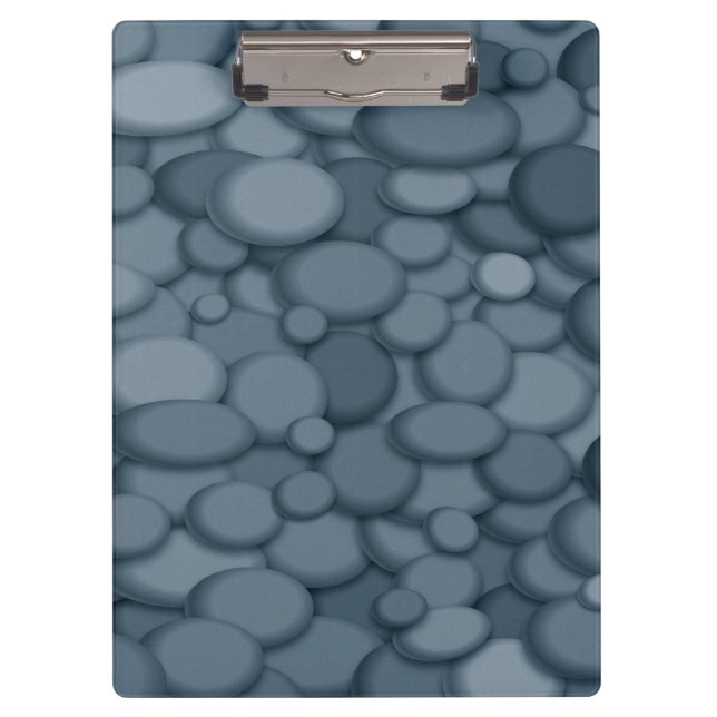 Blue River Rock Pebbles Art Clipboard (Front)