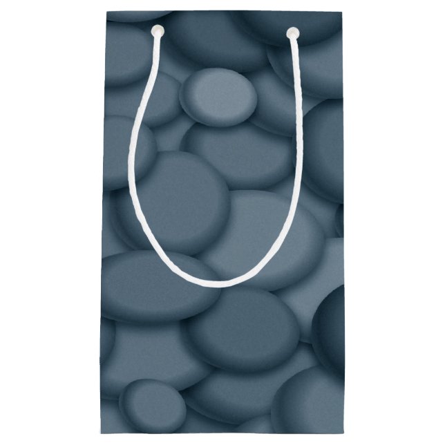 Blue River Rock Pebbles Art Small Gift Bag (Front)
