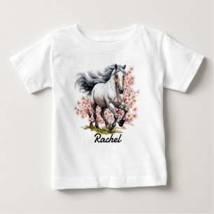Blue Roan Running Wild Horse Baby T-Shirt