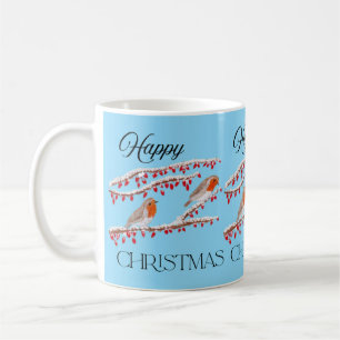 Blue Robin Christmas  Coffee Mug