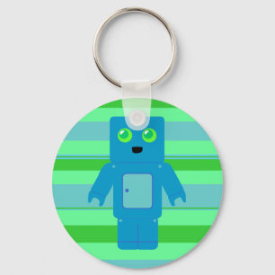 Blue Robot Key Ring