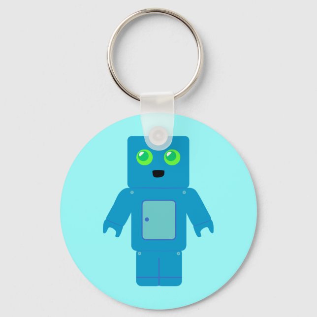 Blue Robot Key Ring (Front)
