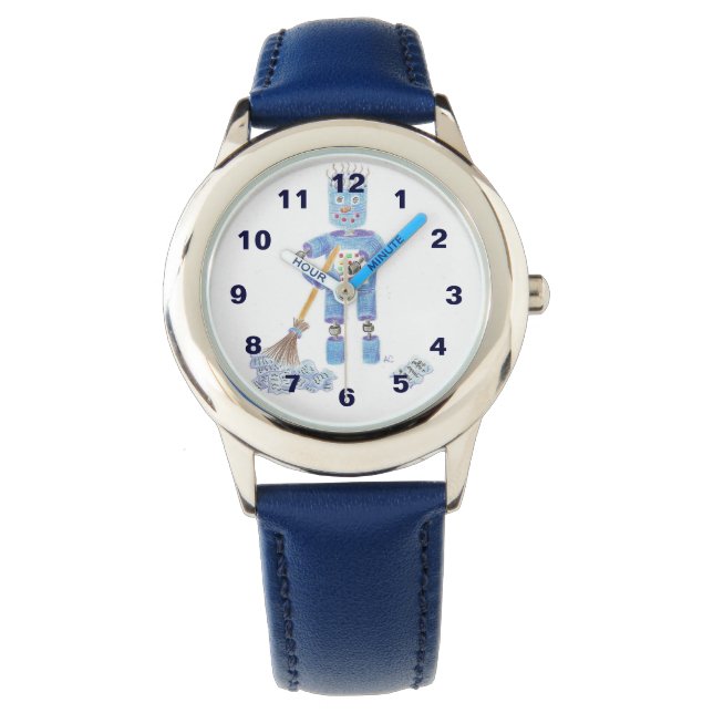 Blue robot kid watch . (Front)