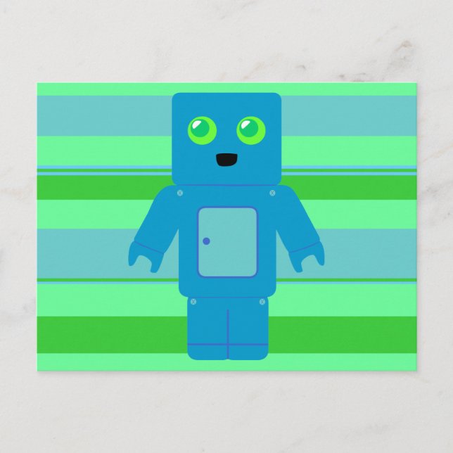 Blue Robot Postcard (Front)