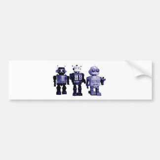 blue robots bumper sticker