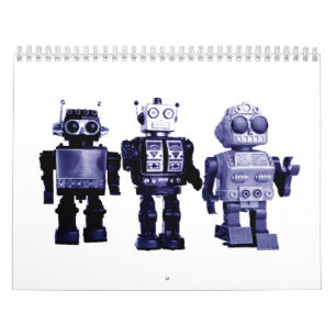 blue robots calendar