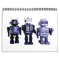 blue robots calendar
