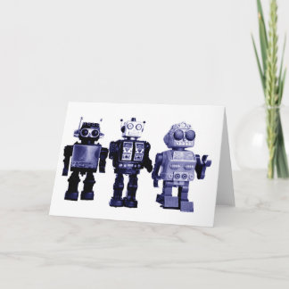blue robots card