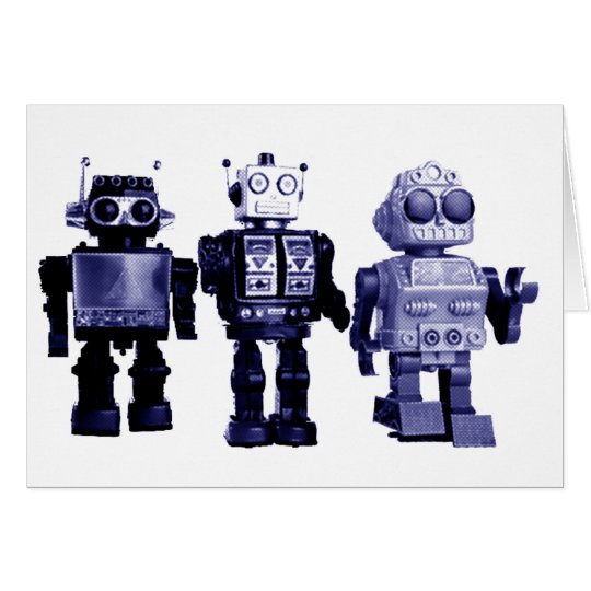 blue robots card