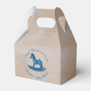 Blue Rocking Horse Baby Boy Custom Favour Box
