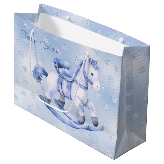 Blue Rocking Horse Gift Bag (Front Angled)
